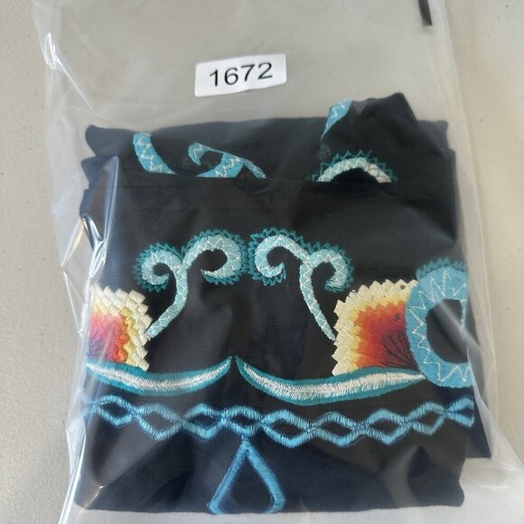 Vintage Collection Mesh Top Small Black Butterfly Embroidered Whimsigoth - Picture 9 of 9